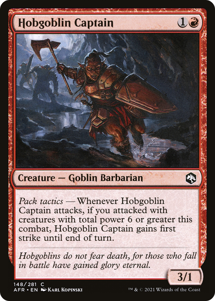 Hobgoblin Captain (AFR-148) [Adventures in the Forgotten Realms] MTG Single Wizards of the Coast