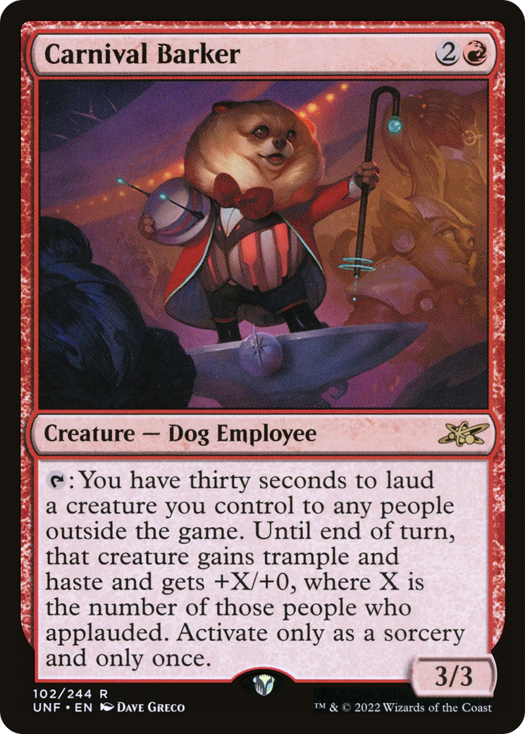 Carnival Barker (UNF-102) [Unfinity] Foil MTG Single Wizards of the Coast