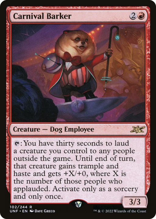 Carnival Barker (UNF-102) [Unfinity] Foil MTG Single Wizards of the Coast