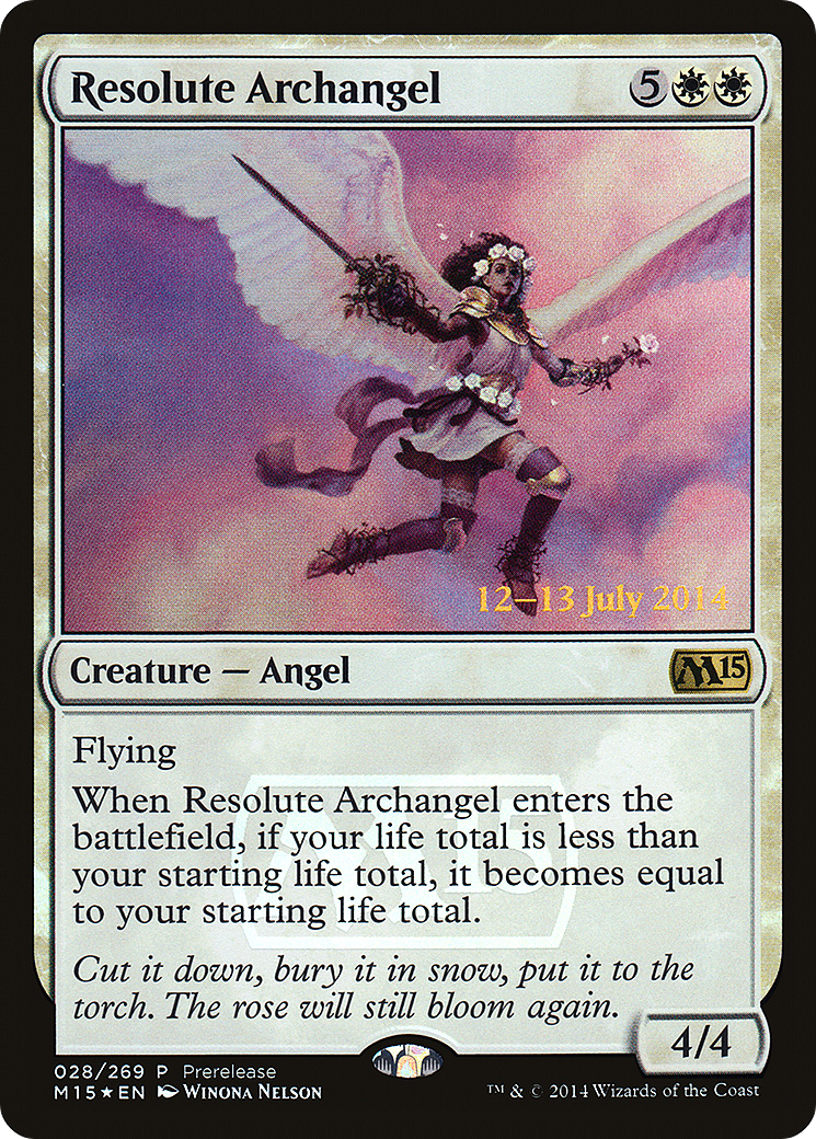 Resolute Archangel (PRE-028) [Magic 2015 Promos] Foil MTG Single Wizards of the Coast
