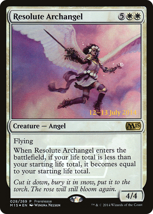 Resolute Archangel (PRE-028) [Magic 2015 Promos] Foil MTG Single Wizards of the Coast