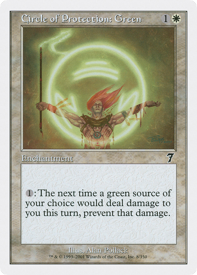 Circle of Protection: Green (7ED-008) [7th Edition] MTG Single Wizards of the Coast