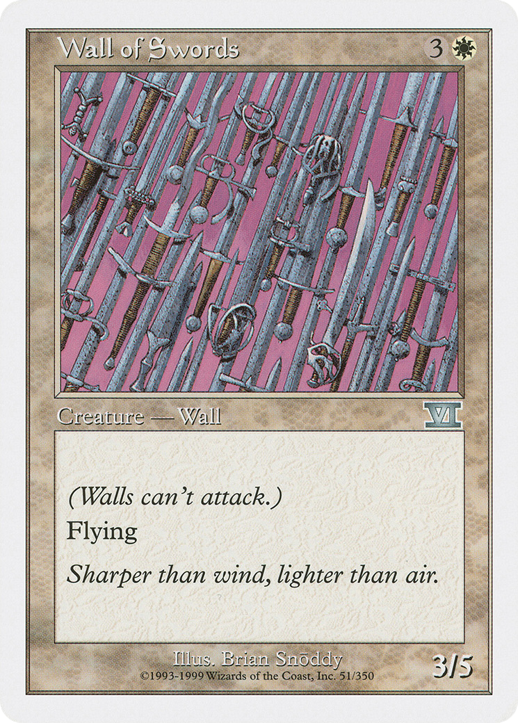 Wall of Swords (6ED-051) [Classic Sixth Edition] MTG Single Wizards of the Coast