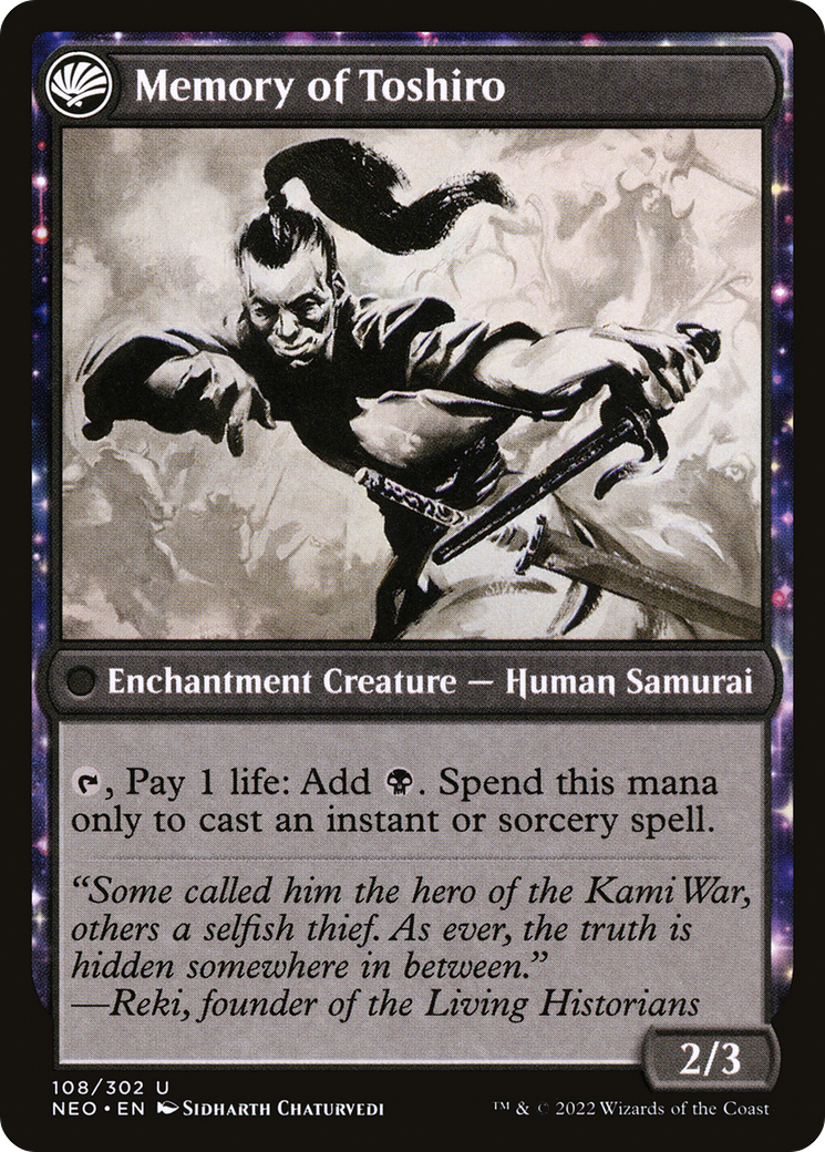 Life of Toshiro Umezawa // Memory of Toshiro (NEO-108) [Kamigawa: Neon Dynasty] Foil MTG Single Wizards of the Coast