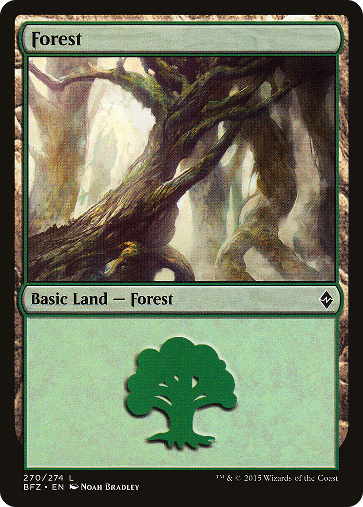 Forest (BFZ-270A) [Battle for Zendikar] MTG Single Wizards of the Coast