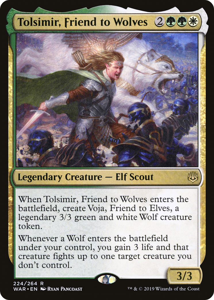 Tolsimir, Friend to Wolves (WAR-224) [War of the Spark] MTG Single Wizards of the Coast