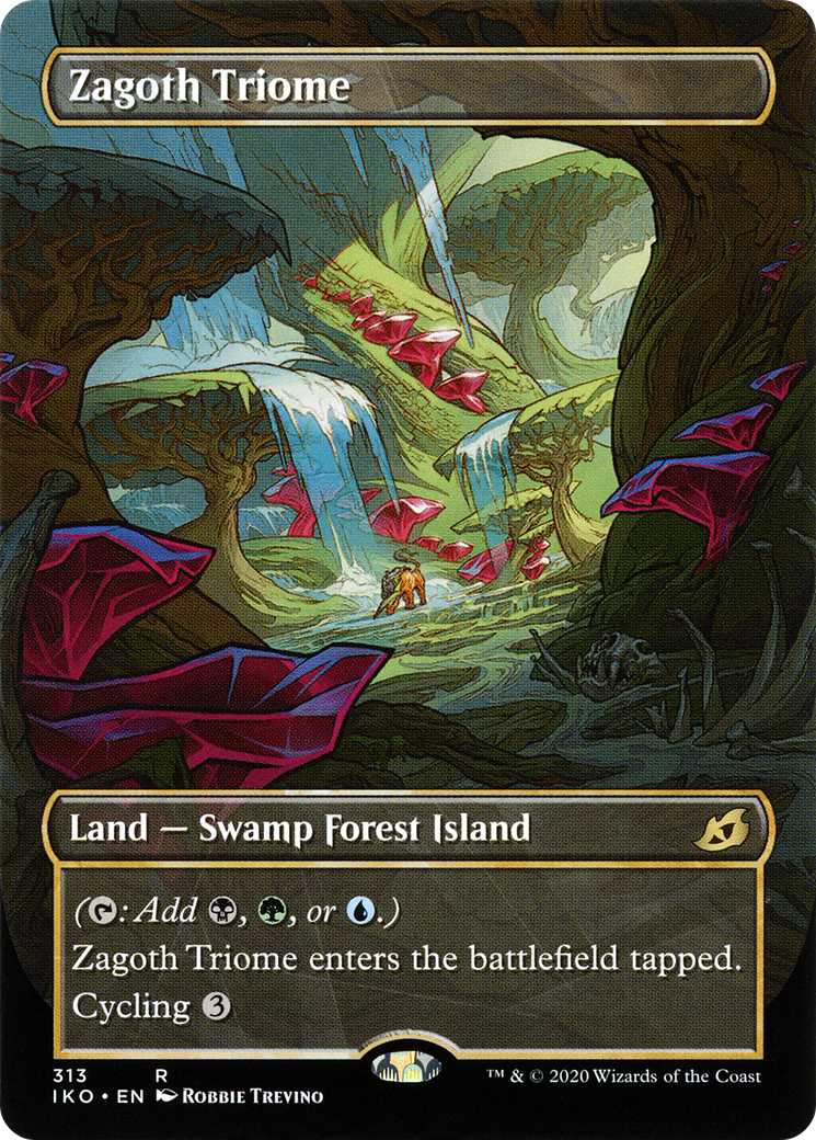 Zagoth Triome (IKO-313) [Ikoria: Lair of Behemoths] (Showcase) (Borderless) MTG Single Wizards of the Coast