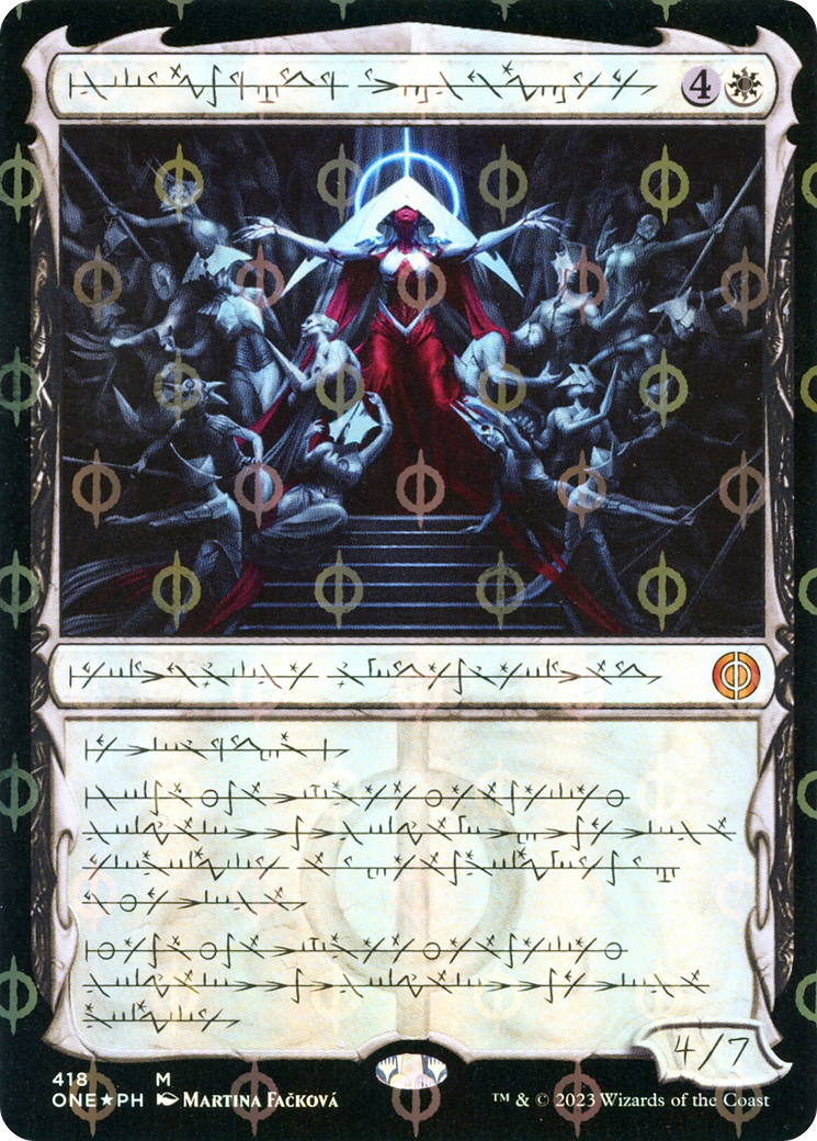 Elesh Norn, Mother of Machines (Phyrexian) (Step-and-Compleat Foil) (ONE-418) [Phyrexia: All Will Be One] (Showcase) Foil MTG Single Wizards of the Coast
