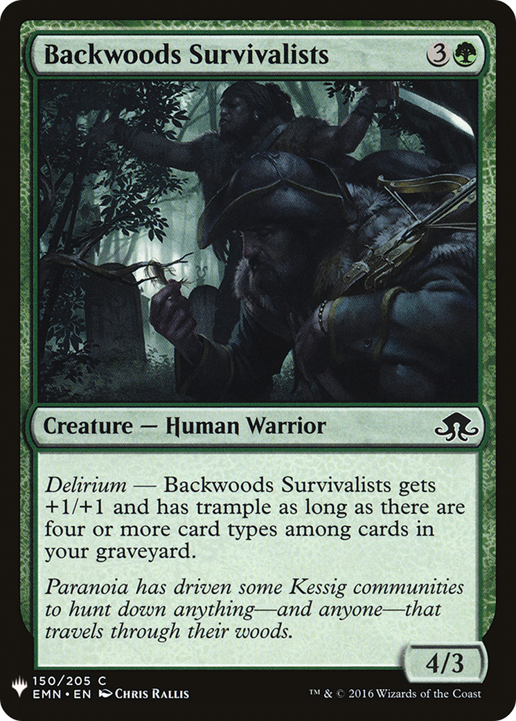 Backwoods Survivalists (LIST-EMN-150) [Mystery Booster] The List MTG Single Wizards of the Coast