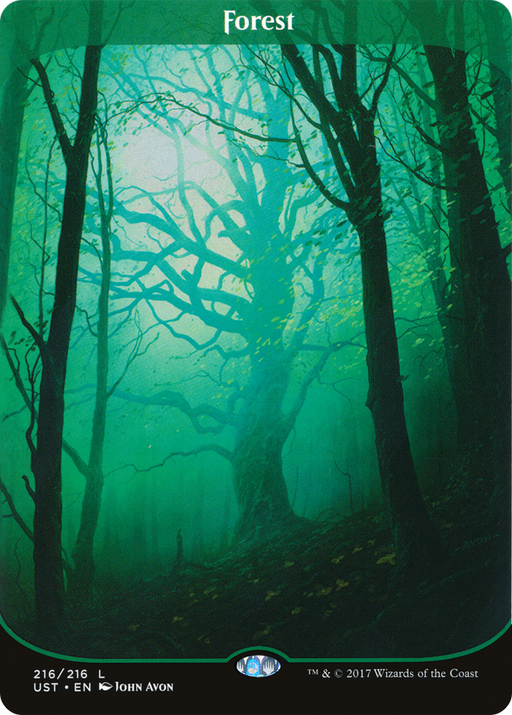 Forest (UST-216) [Unstable] (Borderless) Foil MTG Single Wizards of the Coast
