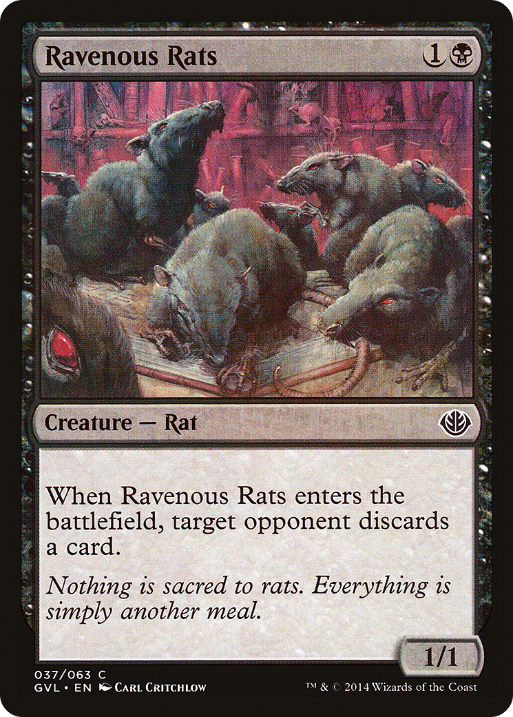 Ravenous Rats (DD3-) [Misc] Duel Decks Anthology: Garruk vs. Liliana MTG Single Wizards of the Coast
