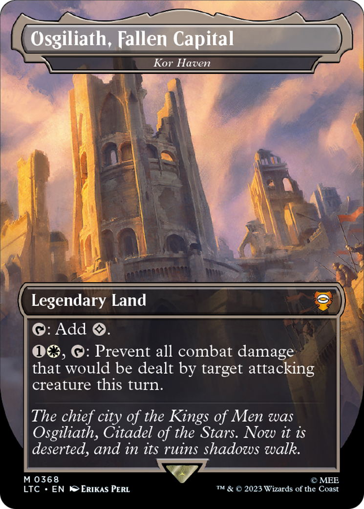 Osgiliath, Fallen Capital - Kor Haven (LTC-368) [Tales of Middle-earth Commander] (Borderless) Foil MTG Single Wizards of the Coast