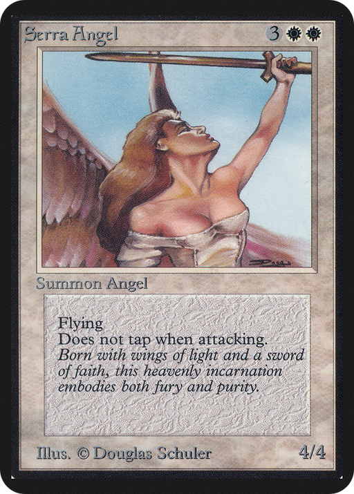 Serra Angel (LEA-039) [Oldschool] Limited Edition Alpha MTG Single Wizards of the Coast