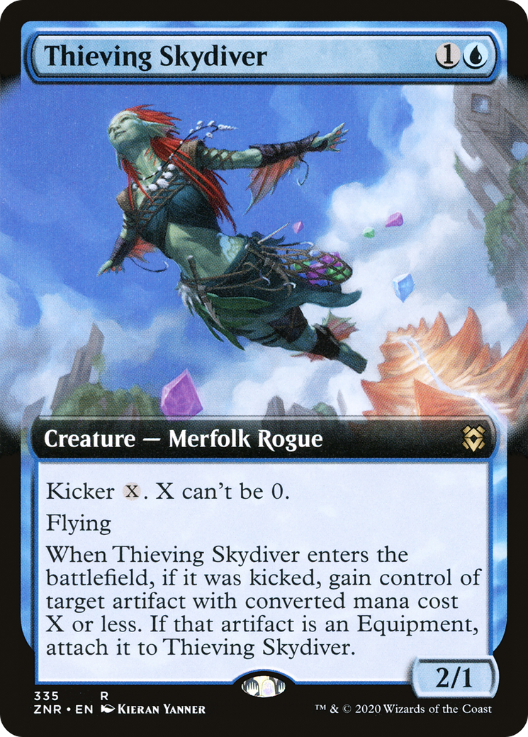 Thieving Skydiver (ZNR-335) [Zendikar Rising] (Extended Art) Foil MTG Single Wizards of the Coast