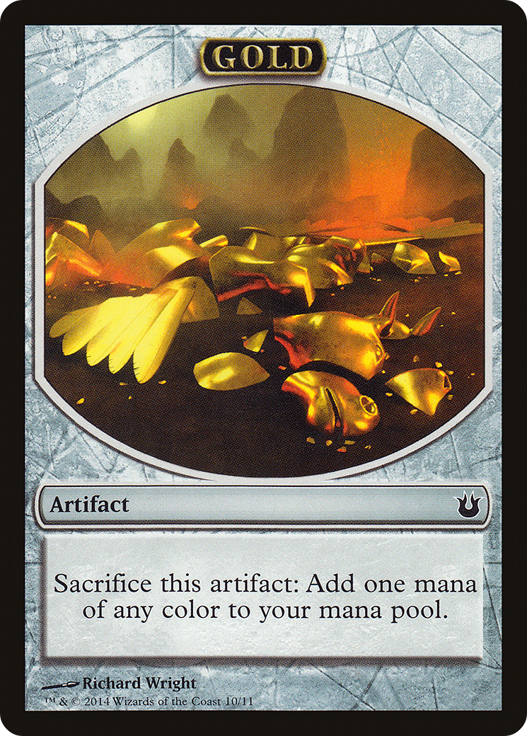 Gold (BNG-010) [Tokens] Born of the Gods Tokens MTG Single Wizards of the Coast