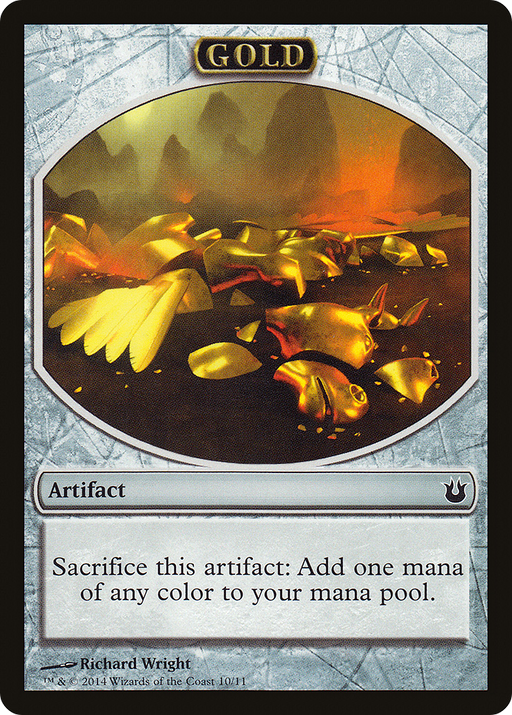 Gold (BNG-010) [Tokens] Born of the Gods Tokens MTG Single Wizards of the Coast