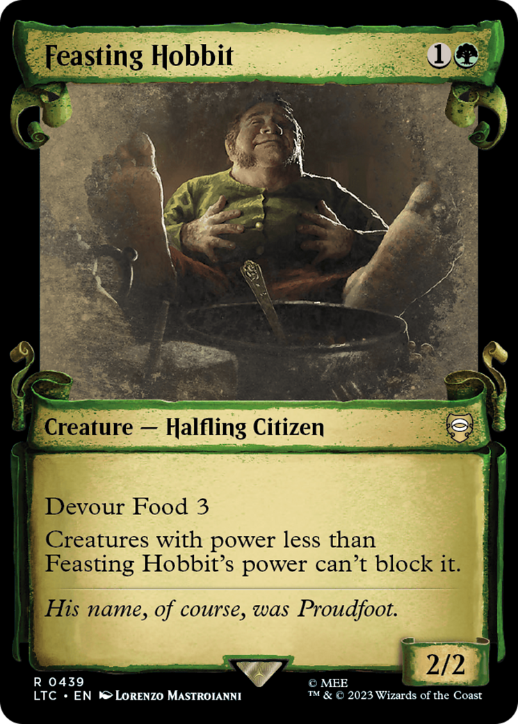 Feasting Hobbit (Showcase Scrolls) (LTC-439) [Tales of Middle-earth Commander] (Showcase) MTG Single Wizards of the Coast