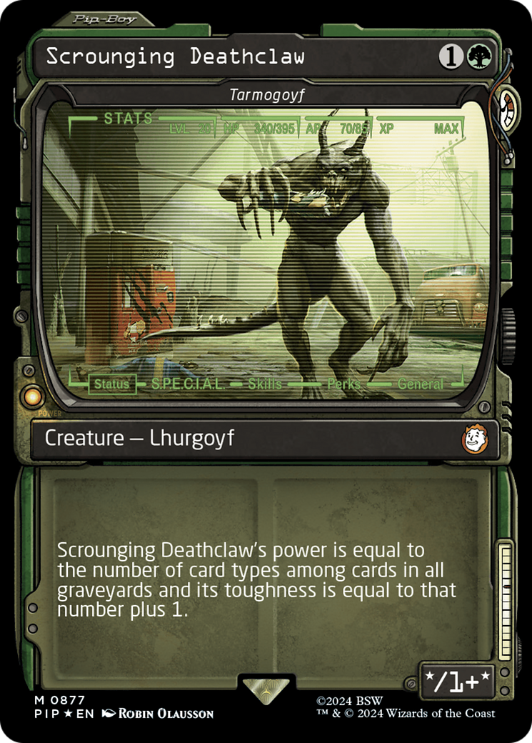 Scrounging Deathclaw - Tarmogoyf (Surge Foil) (PIP-877) [Fallout] (Showcase) Foil MTG Single Wizards of the Coast