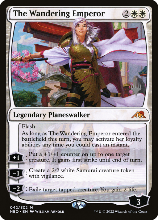 The Wandering Emperor (PPNEO-042) [Kamigawa: Neon Dynasty Promos] Foil MTG Single Wizards of the Coast