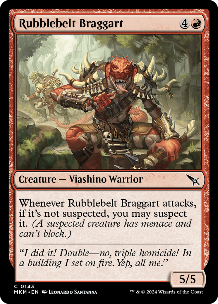 Rubblebelt Braggart (MKM-143) [Murders at Karlov Manor] MTG Single Murders at Karlov Manor