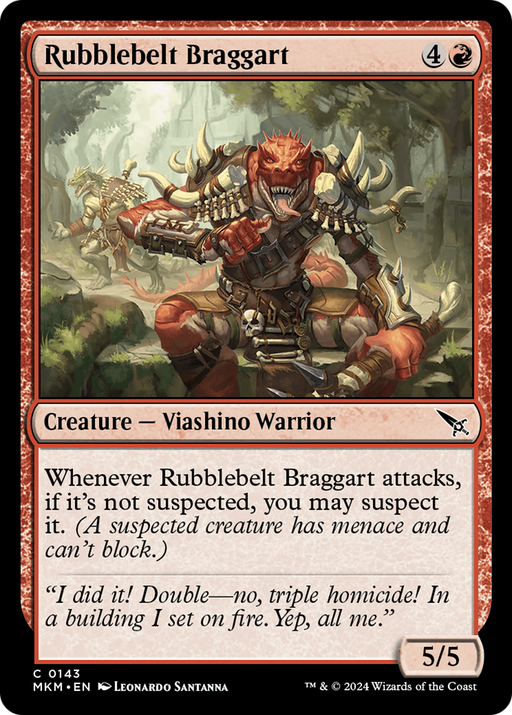 Rubblebelt Braggart (MKM-143) [Murders at Karlov Manor] MTG Single Murders at Karlov Manor