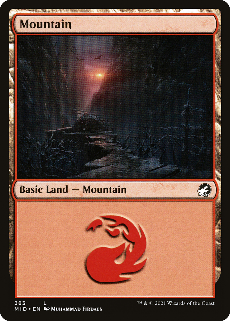 Mountain (383) (MID-383) [Innistrad: Midnight Hunt] Foil MTG Single Wizards of the Coast