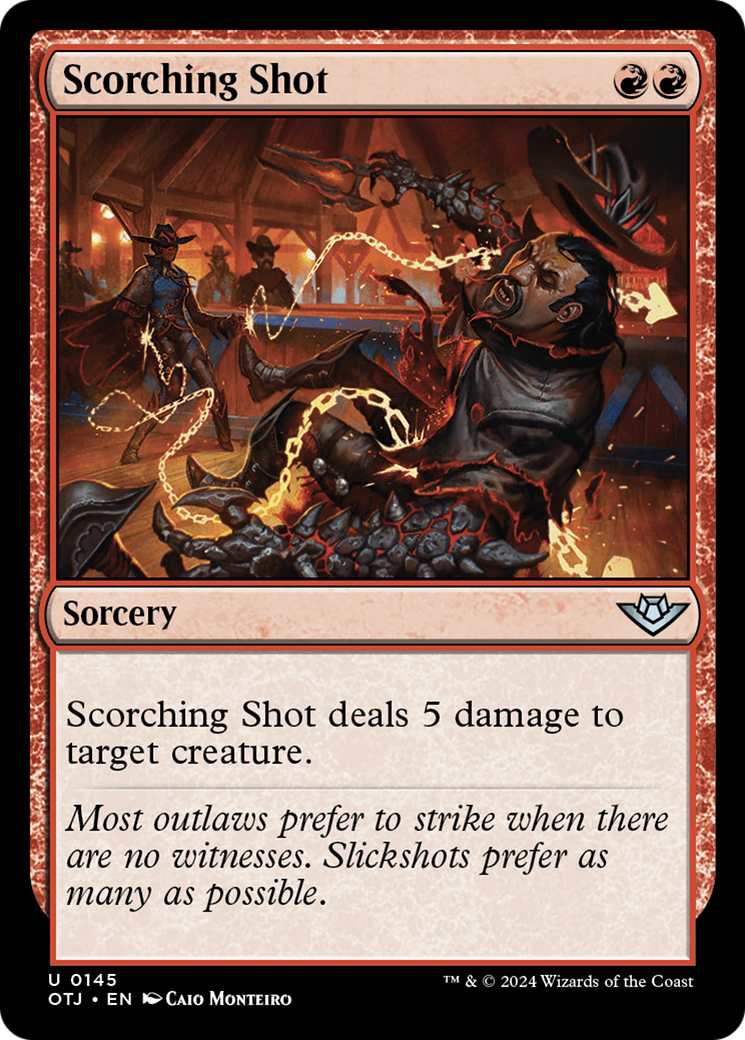 Scorching Shot (OTJ-145) [Outlaws of Thunder Junction] Foil MTG Single Wizards of the Coast