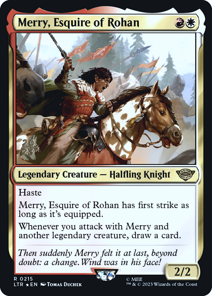 Merry, Esquire of Rohan (PRE-215) [Tales of Middle-earth Promos] Foil MTG Single Wizards of the Coast