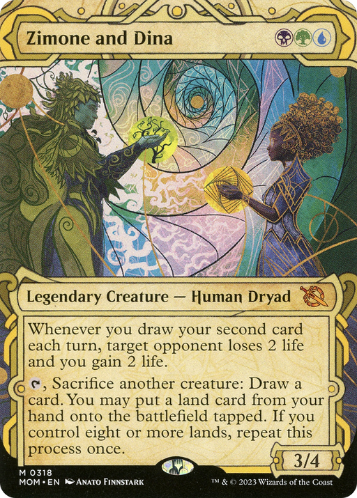 Zimone and Dina (MOM-318) [March of the Machine] (Showcase) (Borderless) MTG Single Wizards of the Coast