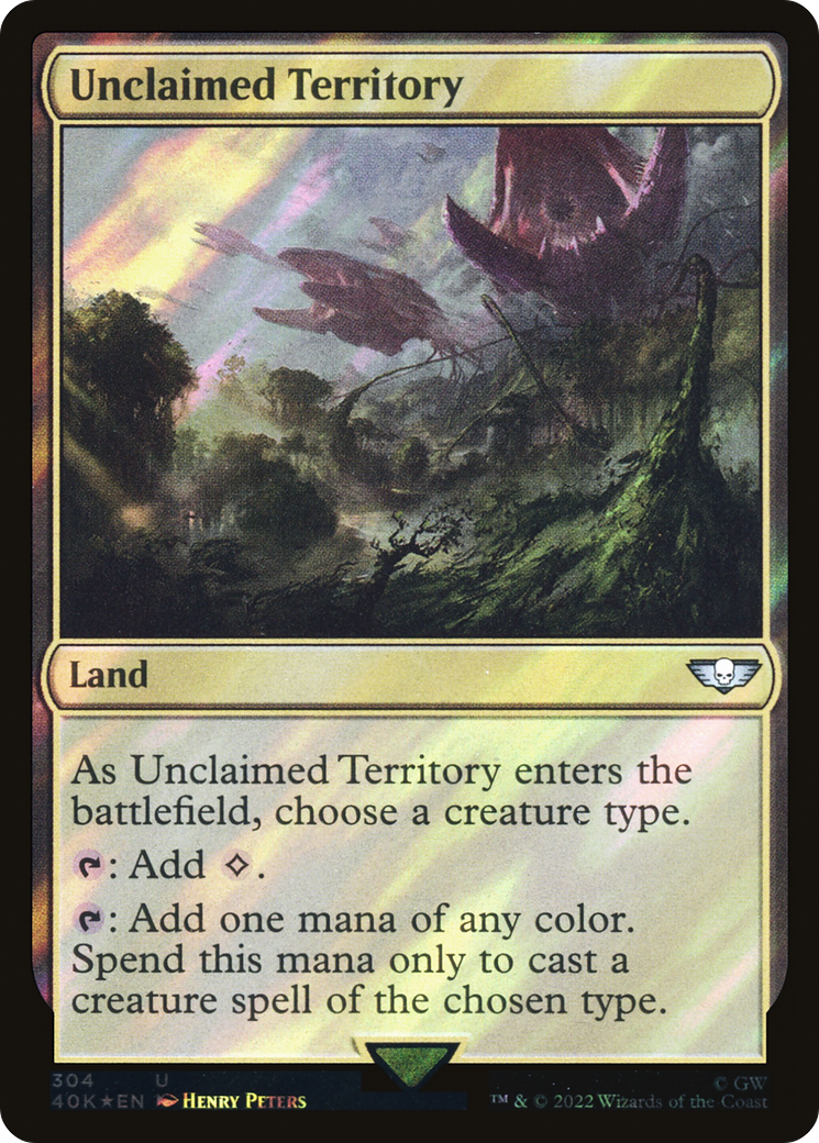 Unclaimed Territory (40K-304★) [Warhammer 40,000 Commander] Foil MTG Single Wizards of the Coast