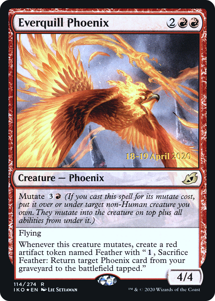 Everquill Phoenix (PRE-114) [Ikoria: Lair of Behemoths Promos] Foil MTG Single Wizards of the Coast