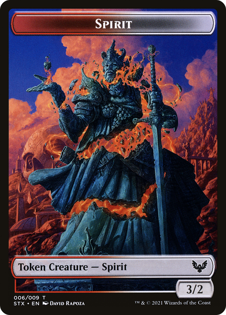Spirit Token (STX-006) [Tokens] Strixhaven: School of Mages Tokens MTG Single Wizards of the Coast