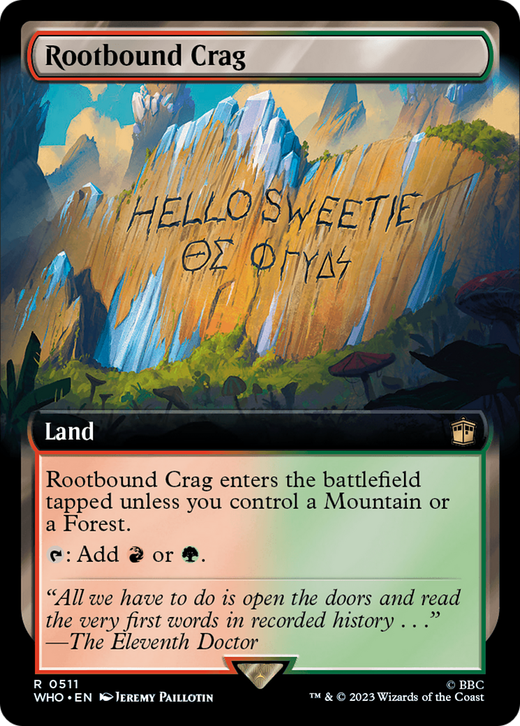 Rootbound Crag (WHO-511) [Doctor Who] (Extended Art) Foil MTG Single Wizards of the Coast