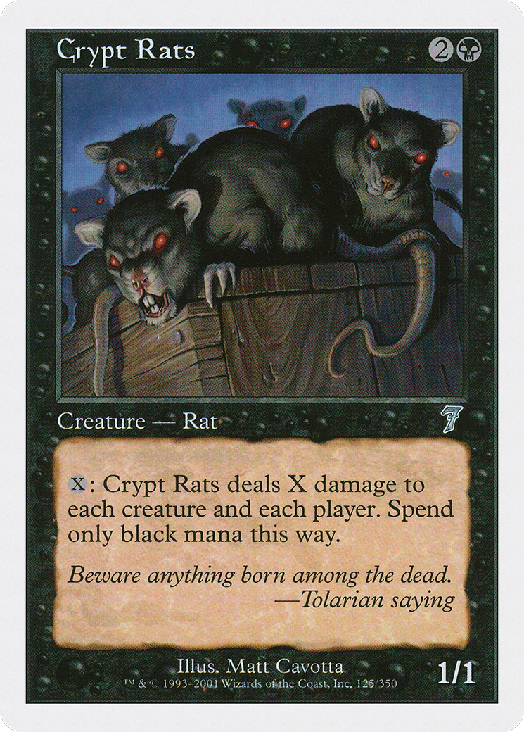 Crypt Rats (7ED-125) [7th Edition] MTG Single Wizards of the Coast