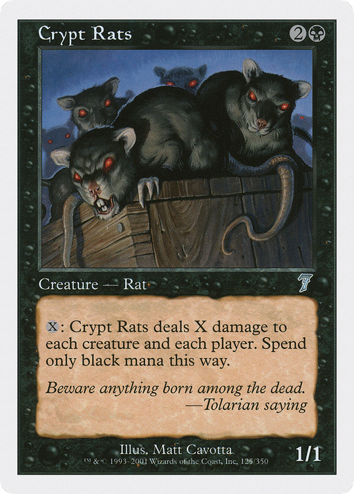 Crypt Rats (7ED-125) [7th Edition] MTG Single Wizards of the Coast