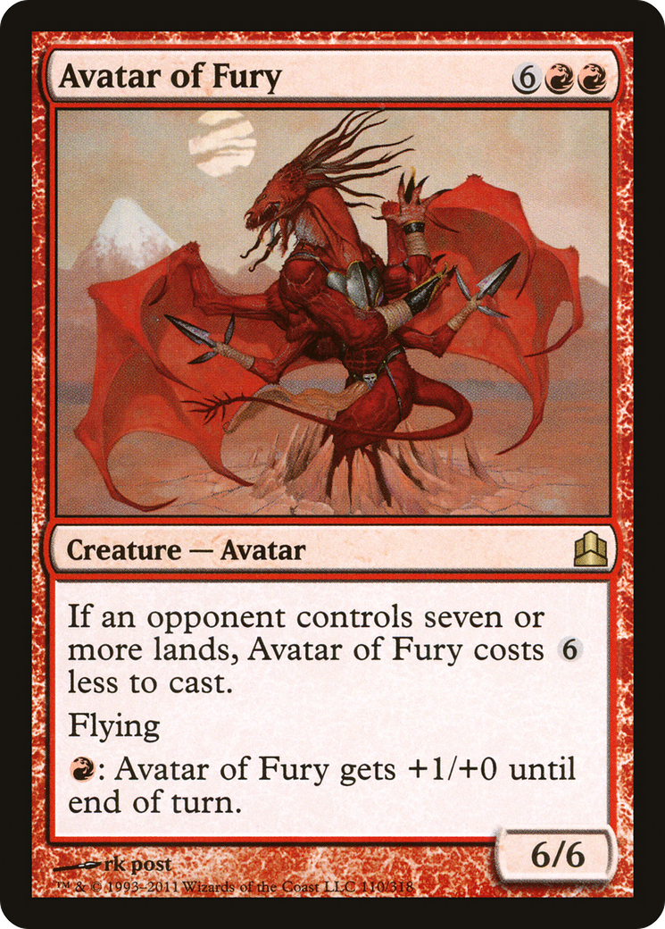 Avatar of Fury (CMD-110) [Commander 2011] MTG Single Wizards of the Coast