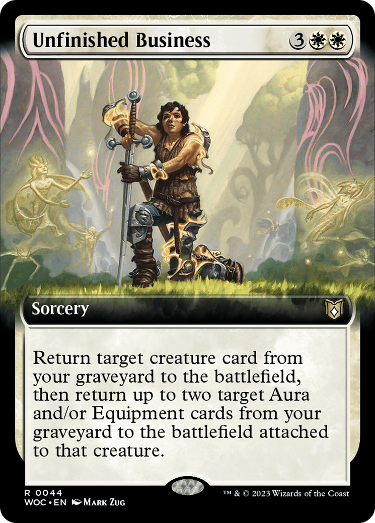 Unfinished Business (WOC-044) [Wilds of Eldraine Commander] (Extended Art) MTG Single Wizards of the Coast