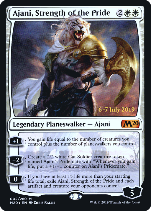 Ajani, Strength of the Pride (PRE-002) [Core Set 2020 Promos] Foil MTG Single Wizards of the Coast