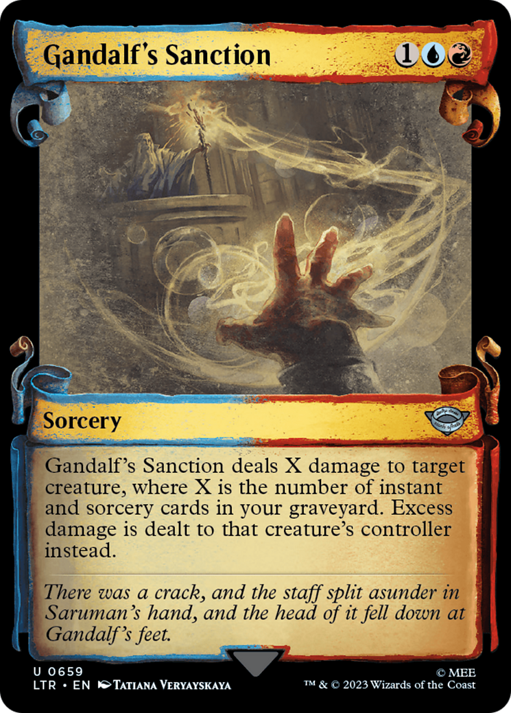 Gandalf's Sanction (Showcase Scrolls) (LTR-659) [The Lord of the Rings: Tales of Middle-earth] (Showcase) MTG Single Wizards of the Coast