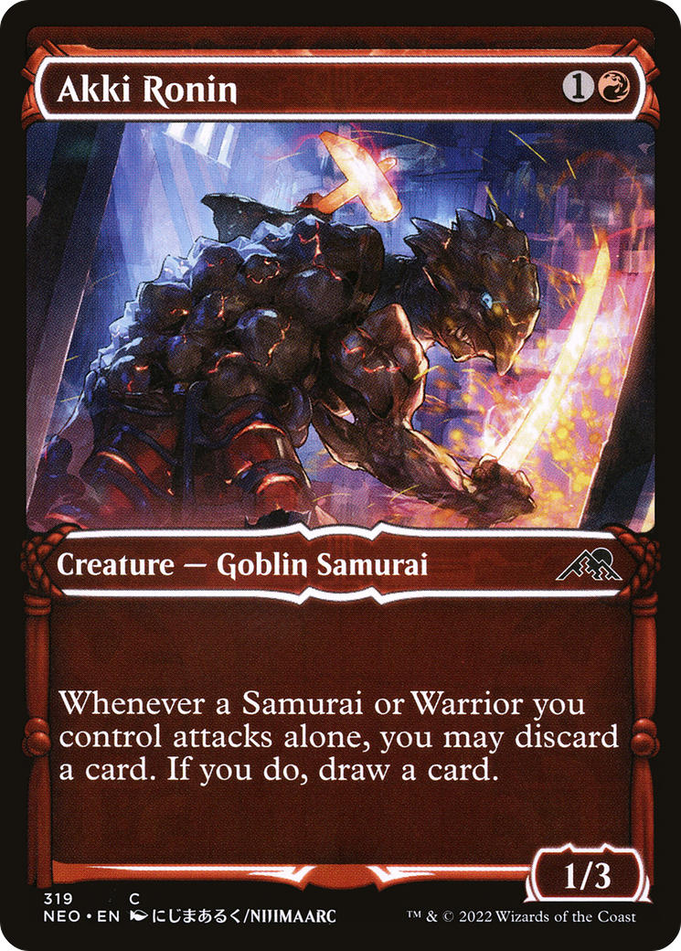 Akki Ronin (NEO-319) [Kamigawa: Neon Dynasty] (Showcase) MTG Single Wizards of the Coast