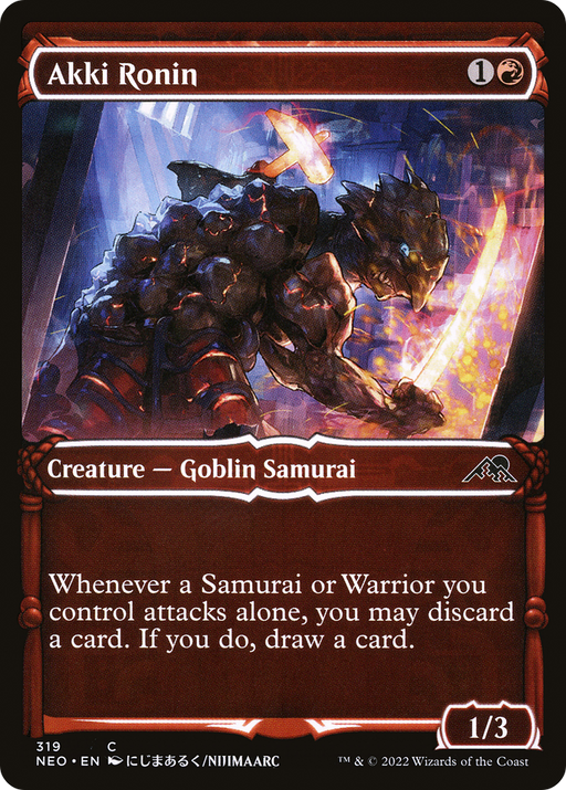 Akki Ronin (NEO-319) [Kamigawa: Neon Dynasty] (Showcase) MTG Single Wizards of the Coast