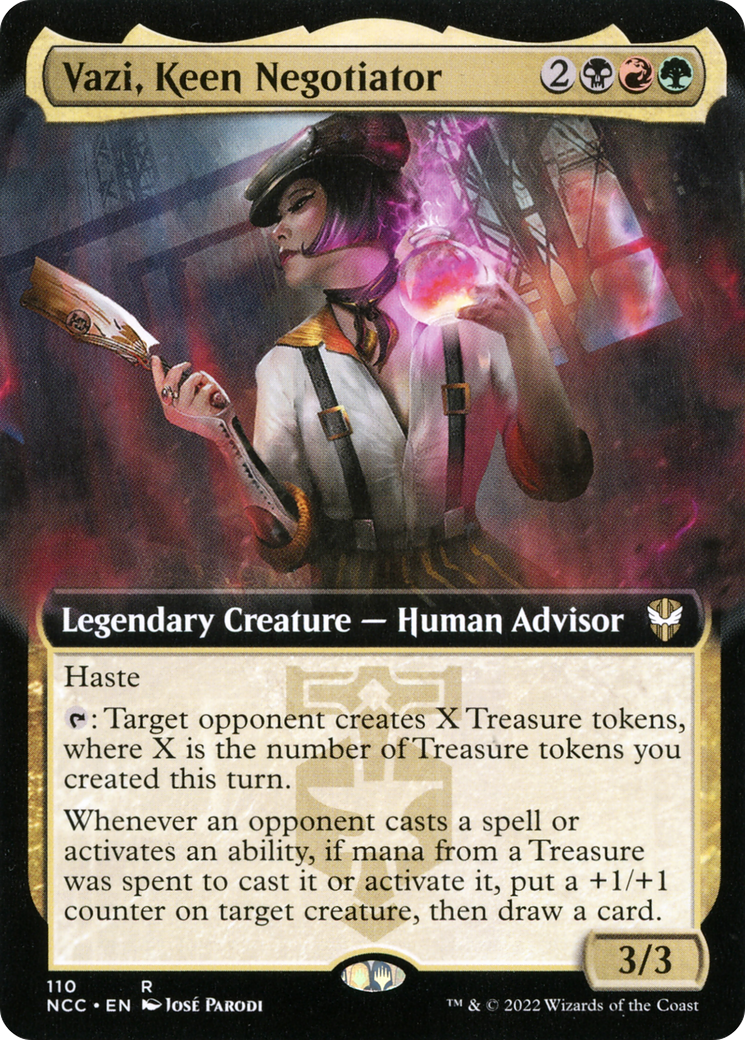 Vazi, Keen Negotiator (NCC-110) [New Capenna Commander] (Extended Art) Foil MTG Single Wizards of the Coast