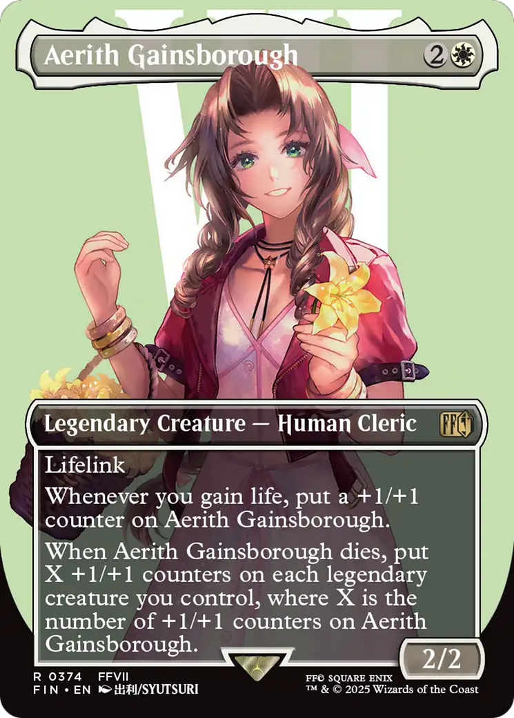 Aerith Gainsborough (FIN-374) [FINAL FANTASY] (Borderless) Foil MTG Single Wizards of the Coast
