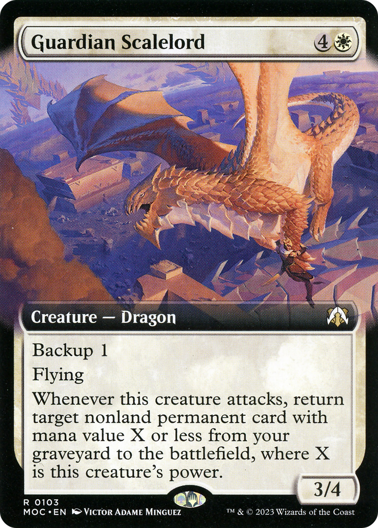 Guardian Scalelord (MOC-103) [March of the Machine Commander] (Extended Art) MTG Single Wizards of the Coast