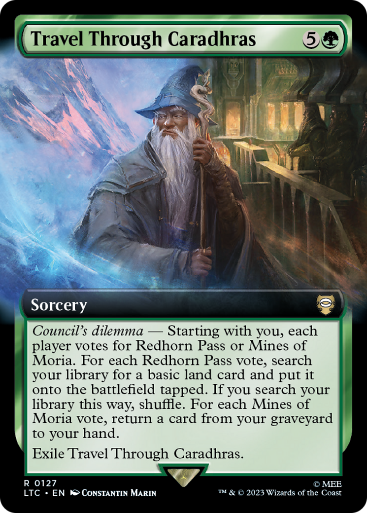 Travel Through Caradhras (LTC-127) [Tales of Middle-earth Commander] (Extended Art) MTG Single Wizards of the Coast