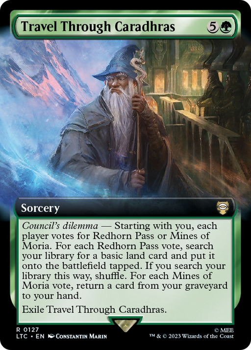 Travel Through Caradhras (LTC-127) [Tales of Middle-earth Commander] (Extended Art) MTG Single Wizards of the Coast