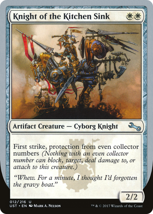 Knight of the Kitchen Sink (B) (UST-012) [Unstable] MTG Single Wizards of the Coast