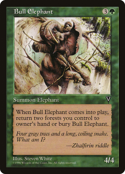 Bull Elephant (VIS-) [Visions] MTG Single Wizards of the Coast