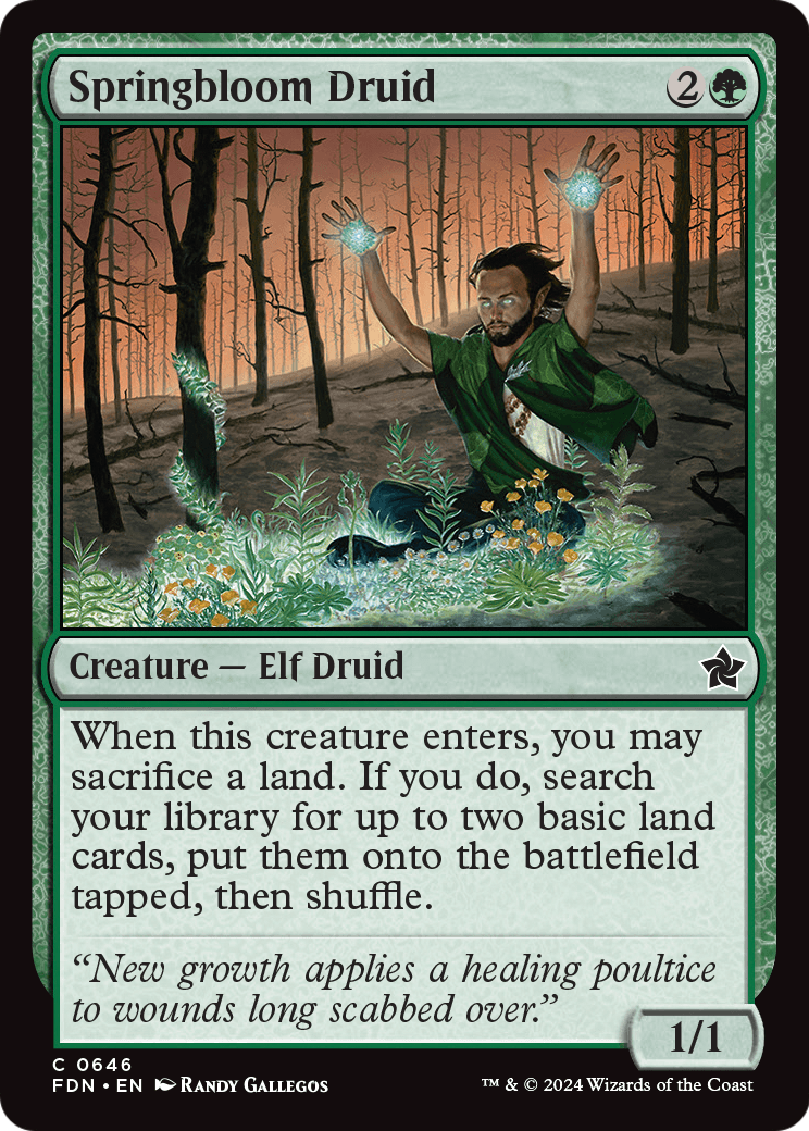 Springbloom Druid (FDN-646) [Foundations] MTG Single Wizards of the Coast