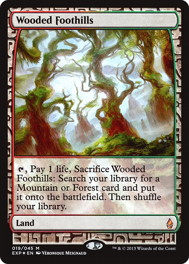 Wooded Foothills (EXP-019) [Zendikar Expeditions] Foil MTG Single Wizards of the Coast